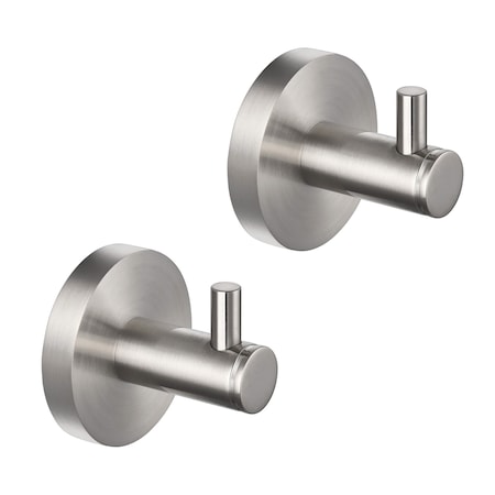 Kibi Circular Bathroom Towel & Robe Hook 2 Count KBA1401BN-2PC